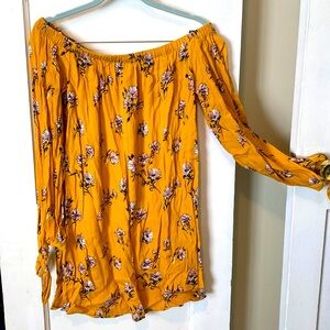 Yellow floral forever 21 dress. M